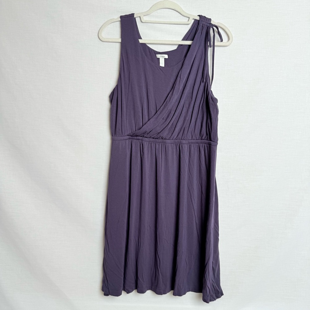 Soma Purple Sleeveless Draped Knit Dress | Women’s Size Large
